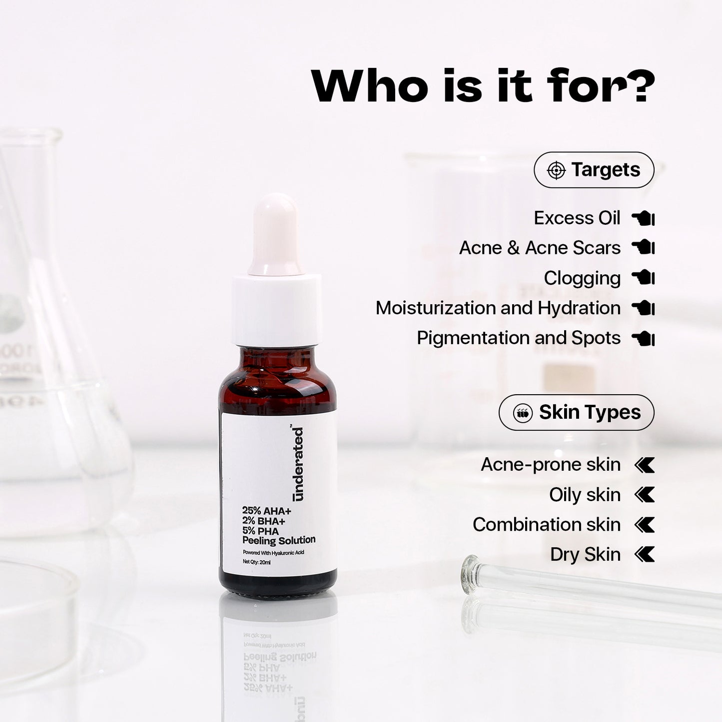 25% Aha + 2% Bha + 5% Pha Peeling Solution - 20g | For Deep Exfoliation and Glowing Skin