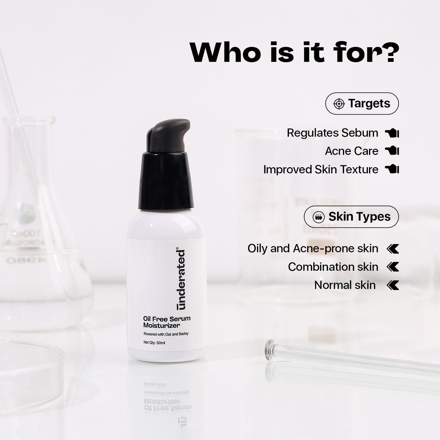 Oil Free Serum Moisturizer - 50g | For Long Lasting Hydration