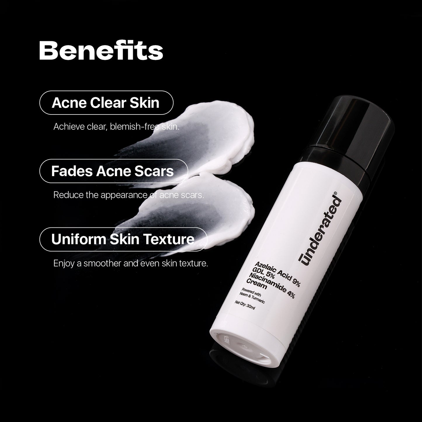 Azelaic Acid 9% GDL 5% Niacinamide 4% Cream - 30ml | Averts Acne Spots and Fades Acne Scars