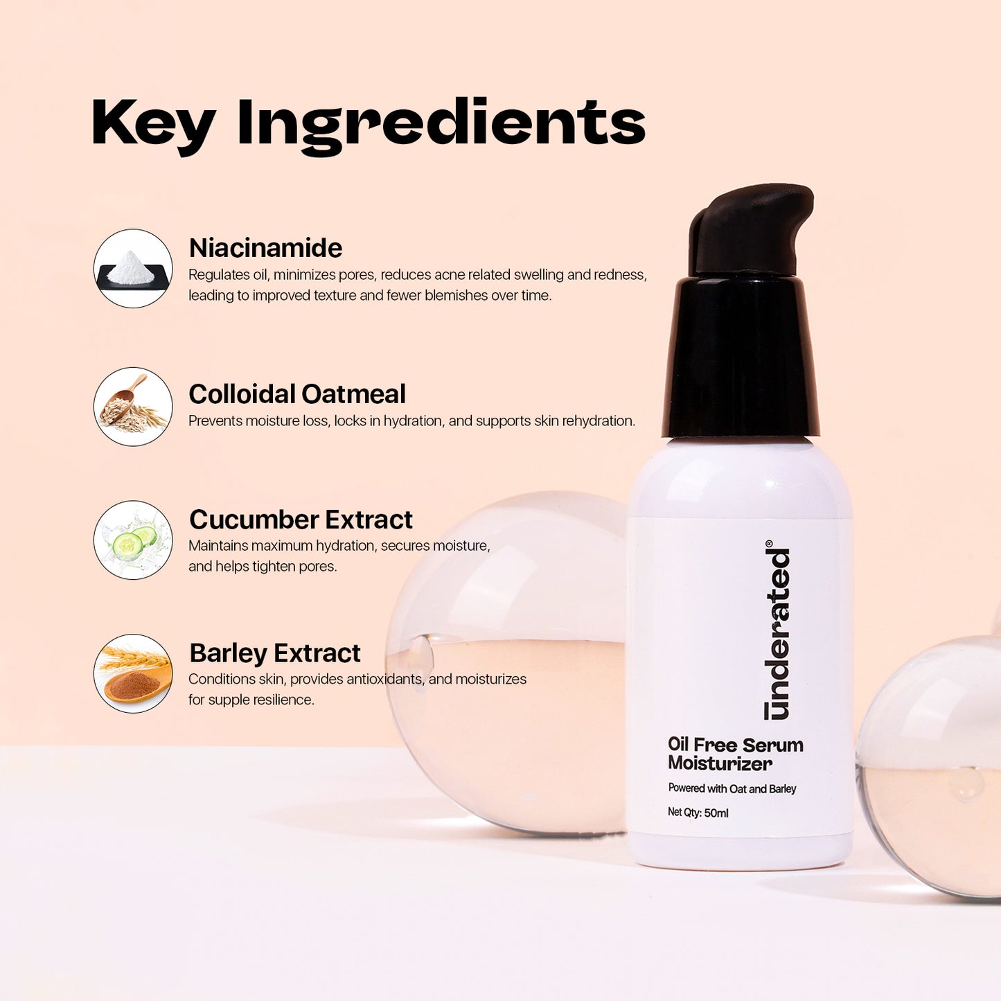 Oil Free Serum Moisturizer - 50g | For Long Lasting Hydration