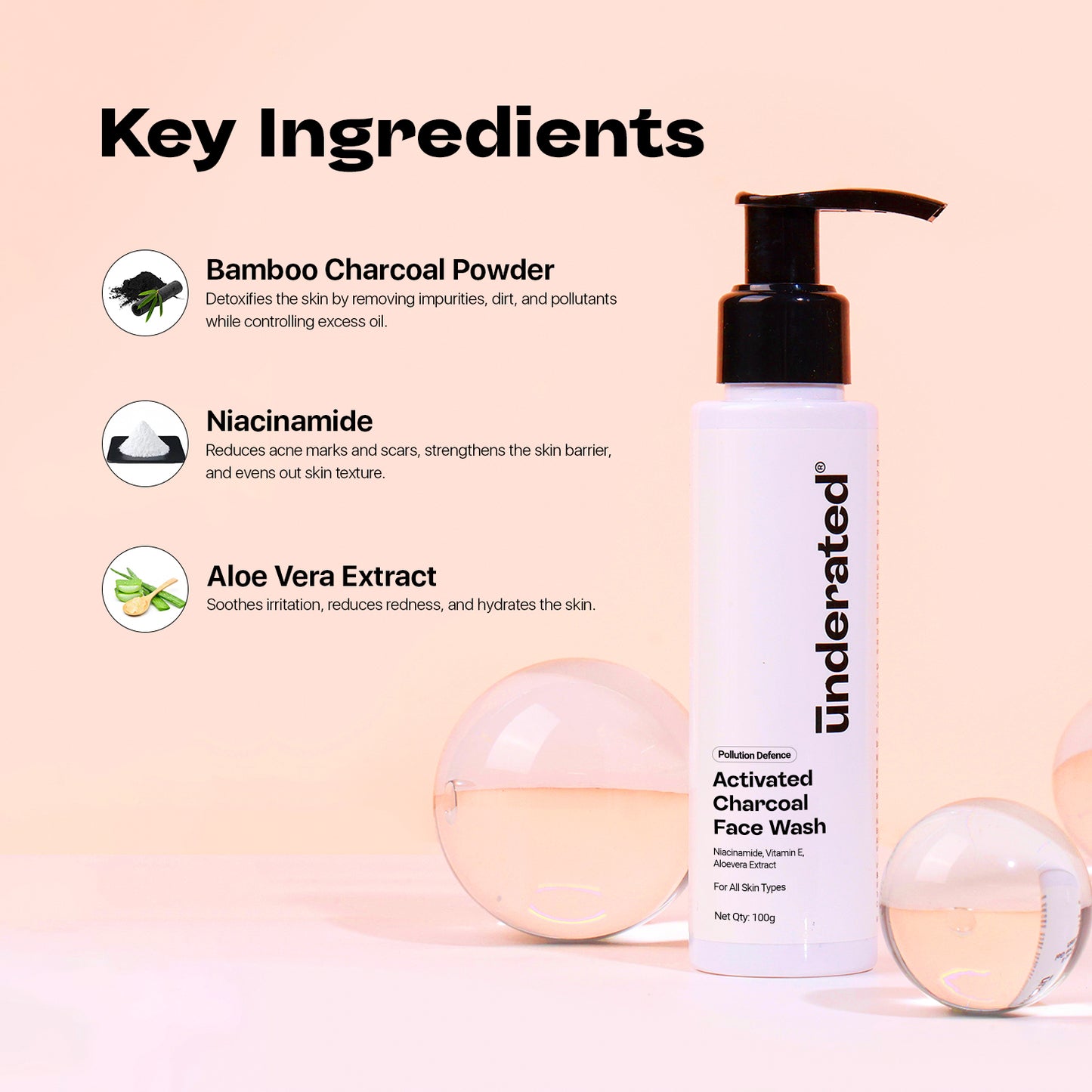 Activated Charcoal Pollution Defence Face Wash - 100g | Unclogs Pores & Detoxifies Skin