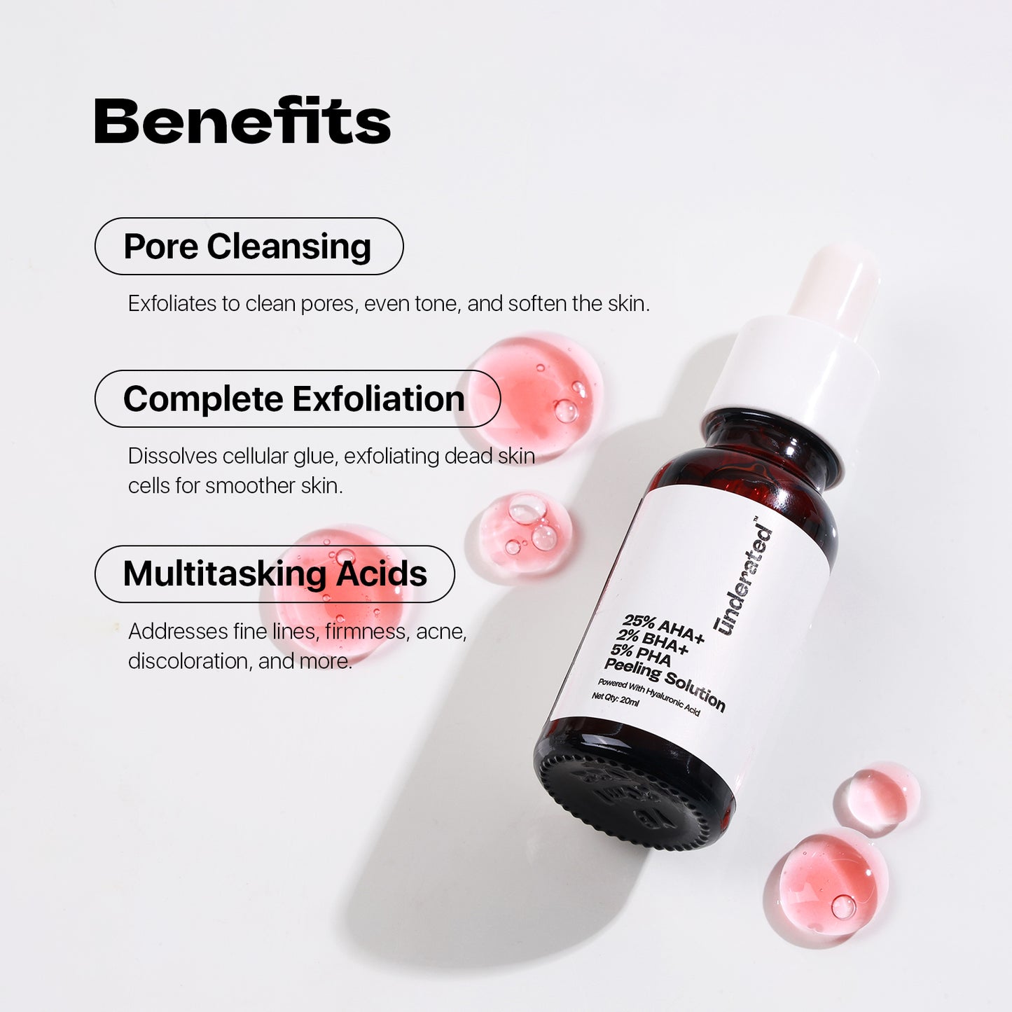 25% Aha + 2% Bha + 5% Pha Peeling Solution - 20g | For Deep Exfoliation and Glowing Skin