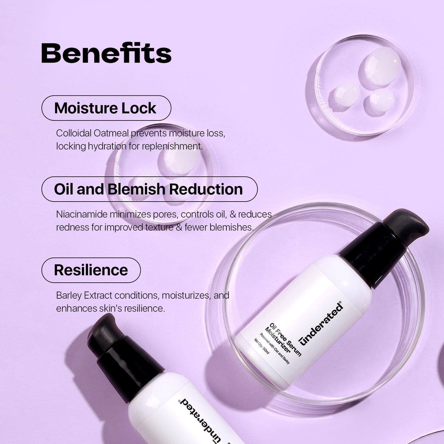 Oil Free Serum Moisturizer - 50g | For Long Lasting Hydration