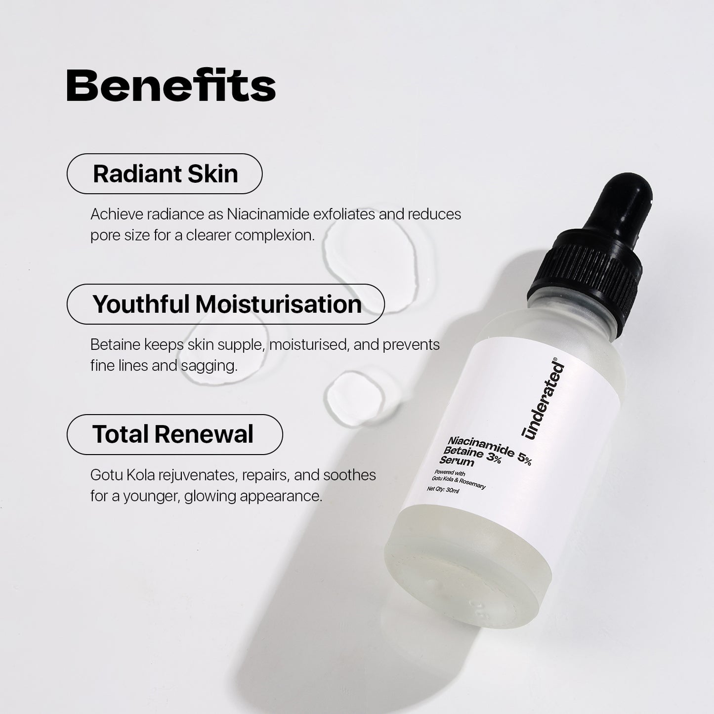 Niacinamide 5% Betaine 3% Serum - 30ml | Reduces Excess Oil