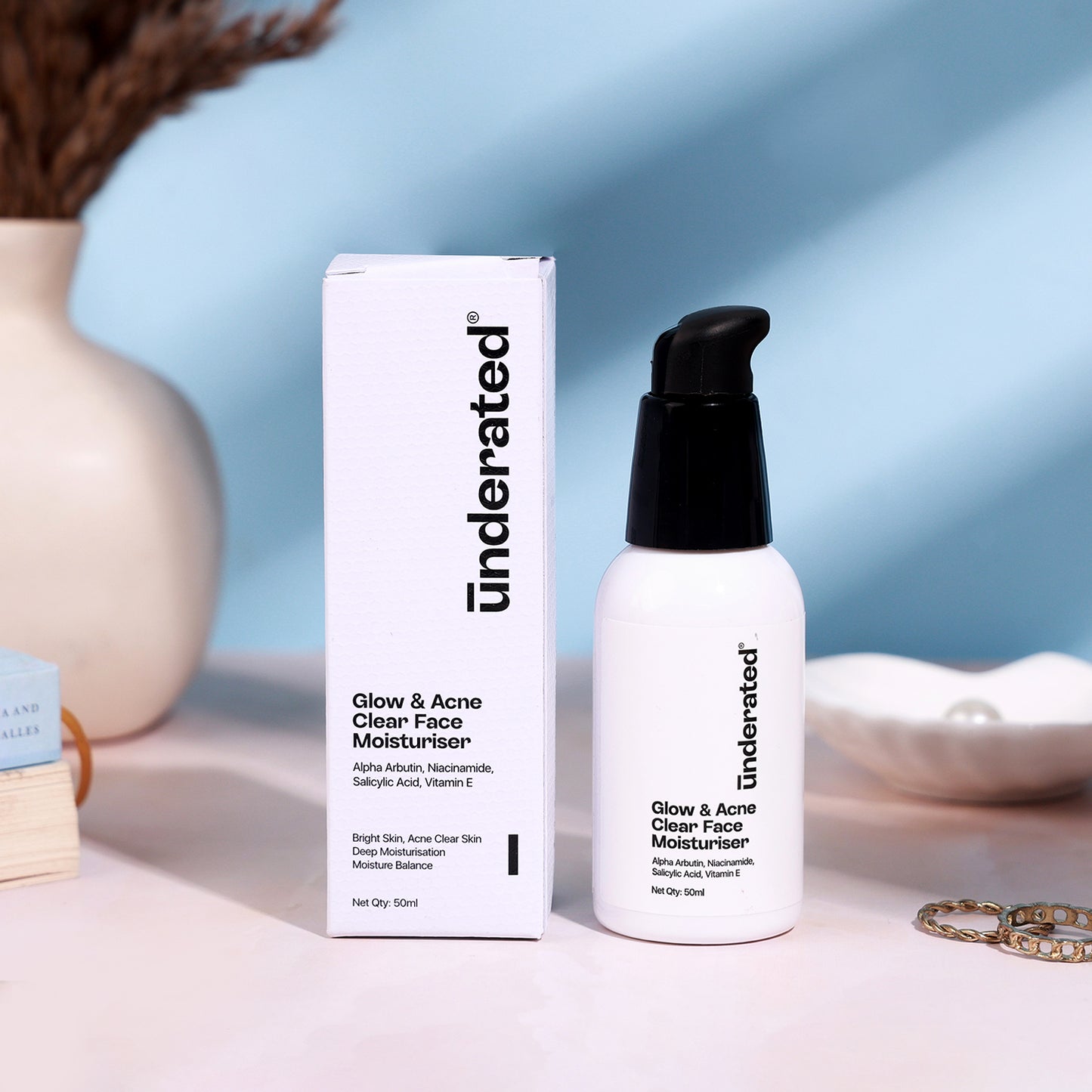 Glow and Acne Clear Face Moisturiser - 50ml | Reduces Pimples and Provides Glow