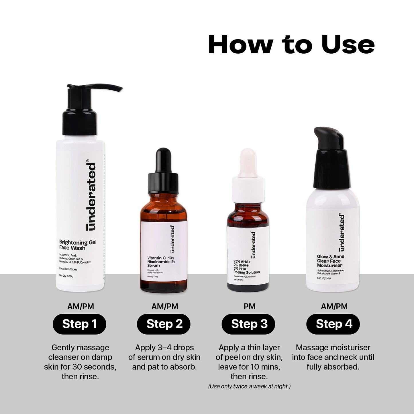 Glow And Bright Skin Care Routine Kit For Men & Women