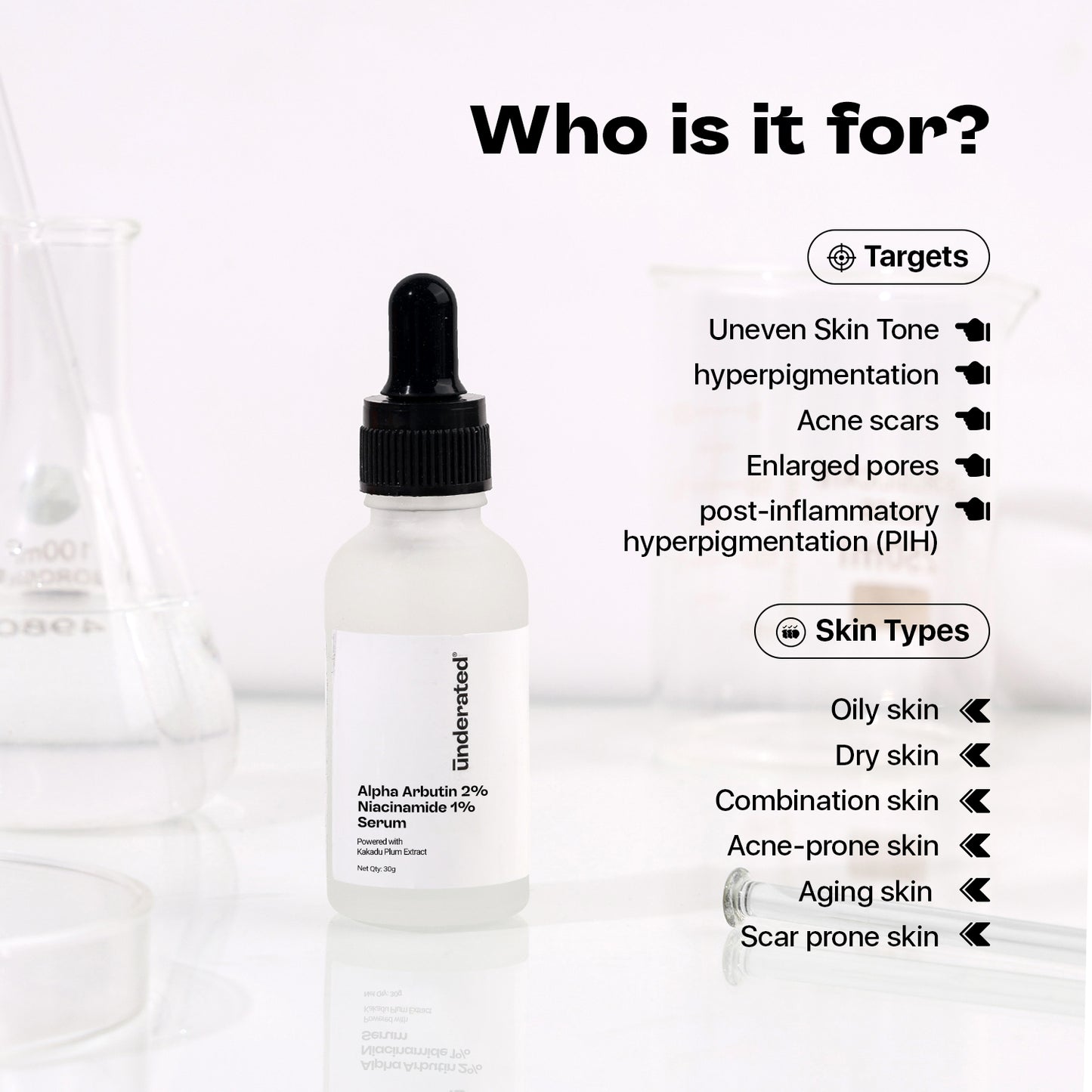 Alpha Arbutin 2% + Niacinamide 1% Serum - 30g | Brightening & Skin Tone Correction