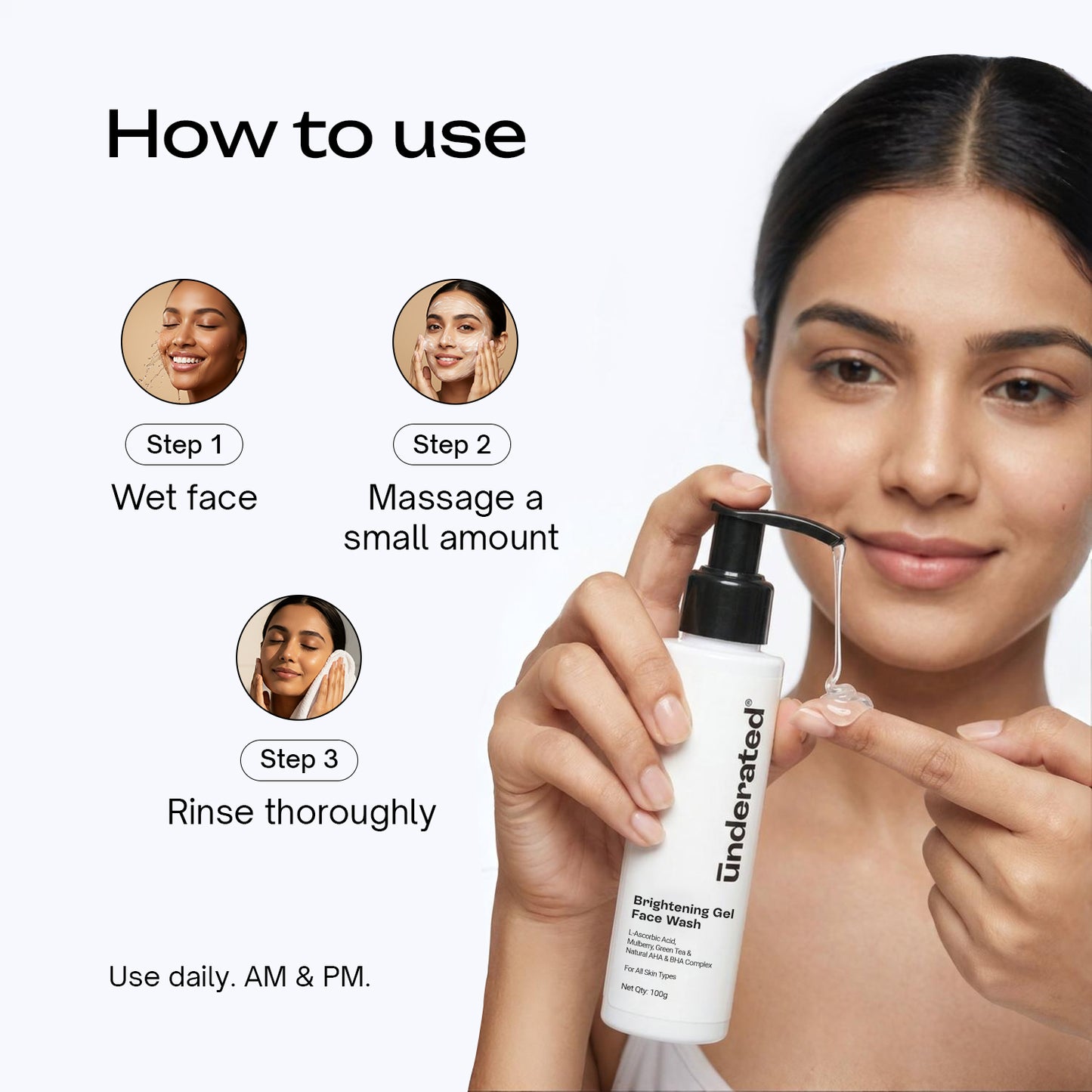 Brightening Gel Face Wash with Vitamin C & AHA BHA complex