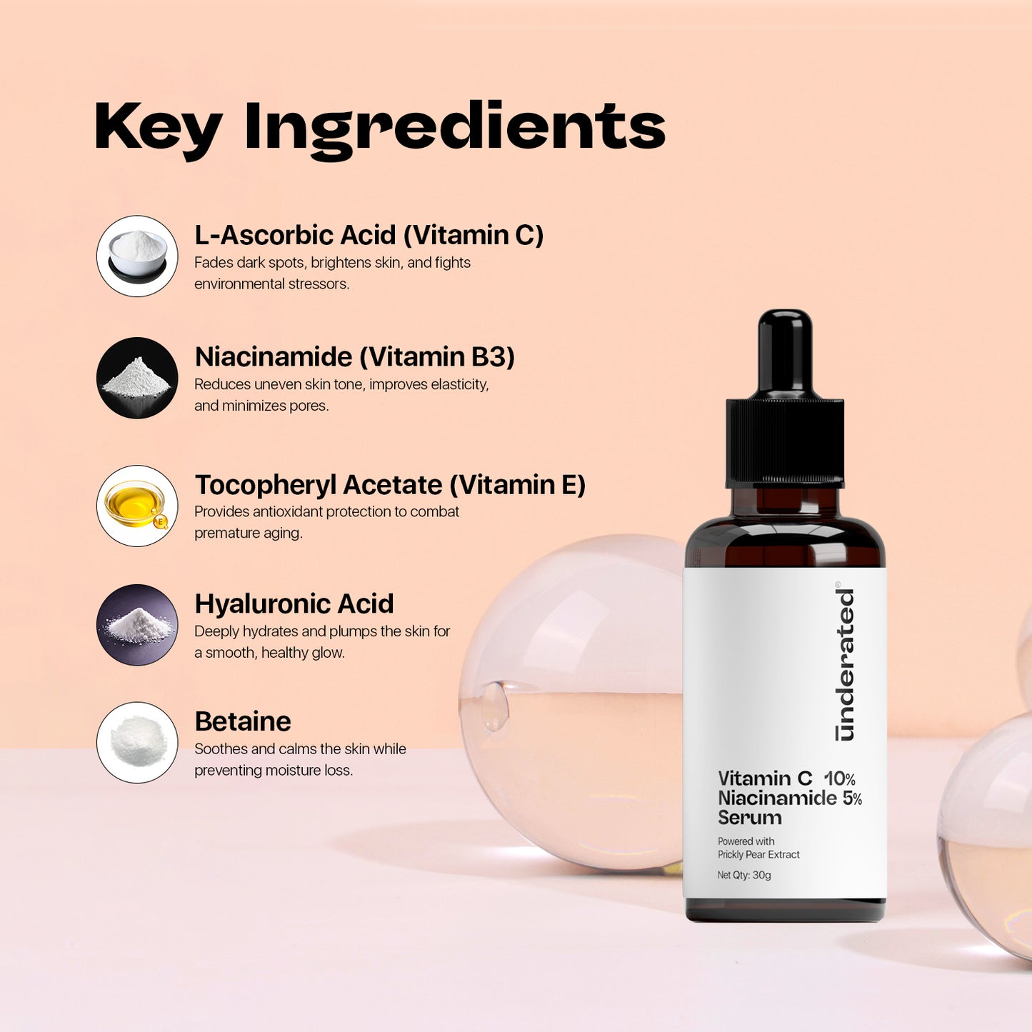 10% Vitamin C 5% Niacinamide Serum - 30g | Brightens and Evens Skin Tone